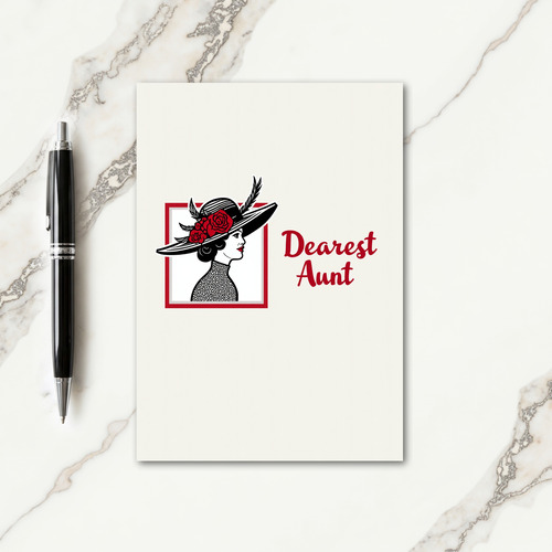 Vintage Aunt Portrait Card