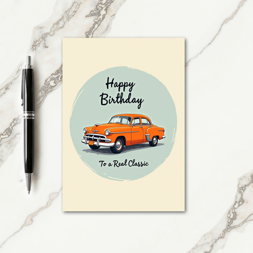 Vintage Auto Birthday Card