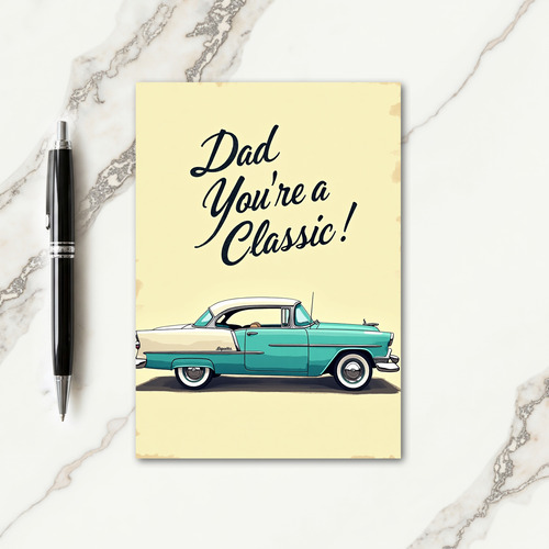 Vintage Auto Dads Day Card