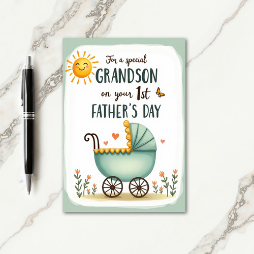 Vintage Baby Carriage Card