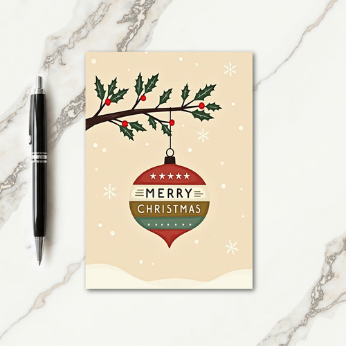 Vintage Bauble Christmas Card