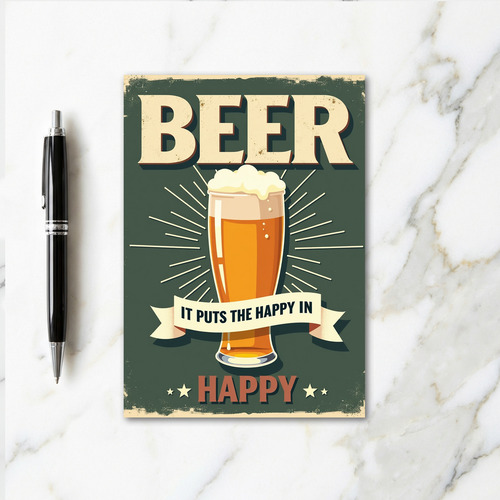 Vintage Beer Happy Card