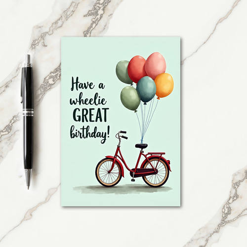 Vintage Bicycle Birthday Card