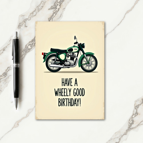Vintage Bike Birthday Card