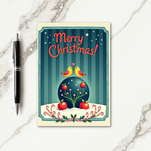 Vintage Bird Love Christmas Card