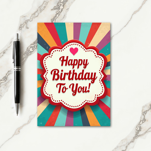 Vintage Birthday Burst Card