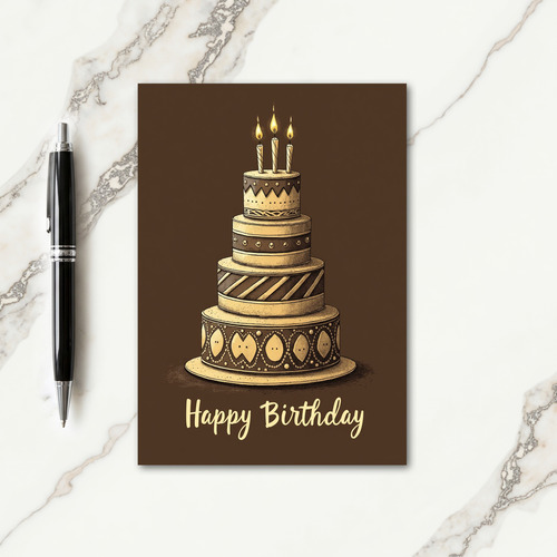 Vintage Birthday Cake Card
