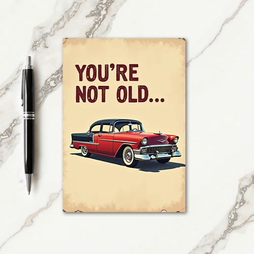 Vintage Birthday Car Art Card