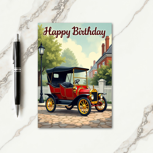 Vintage Birthday Classic Auto Card
