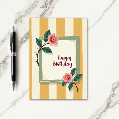 Vintage Birthday Floral Card
