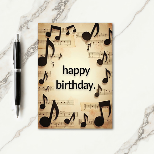 Vintage Birthday Notes Card