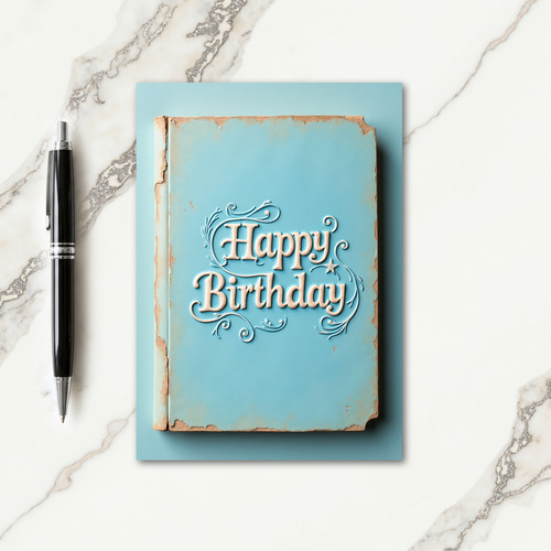 Vintage Birthday Plaque Card