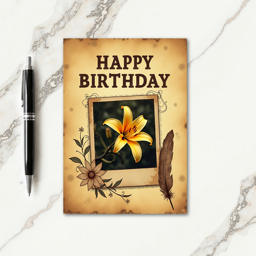 Vintage Blossom Birthday Card