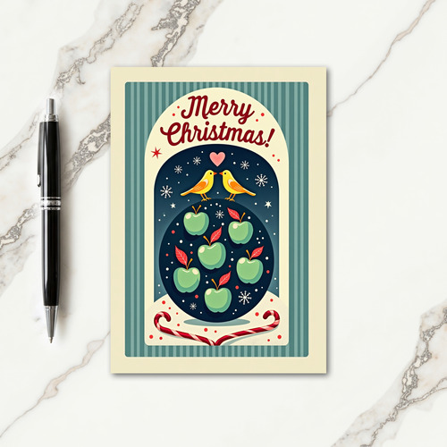 Vintage Blue Bird Christmas Card