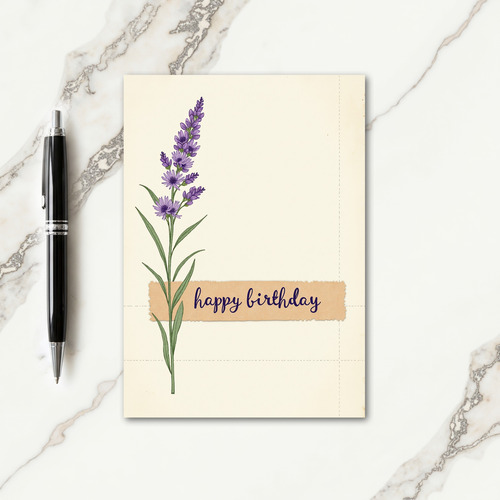 Vintage Botanical Birthday Card