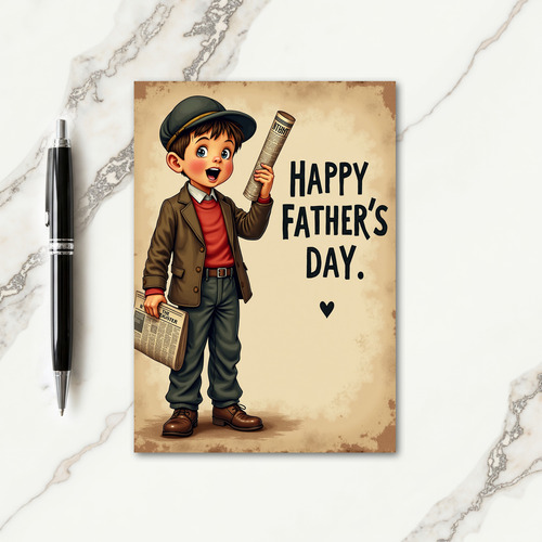 Vintage Boy Fathers Day Card