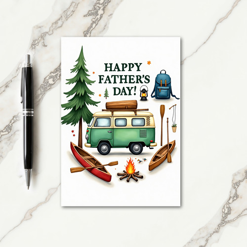 Vintage Camper Fathers Day Card