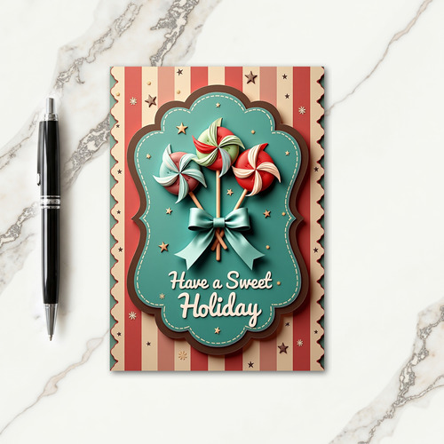 Vintage Candy Christmas Card