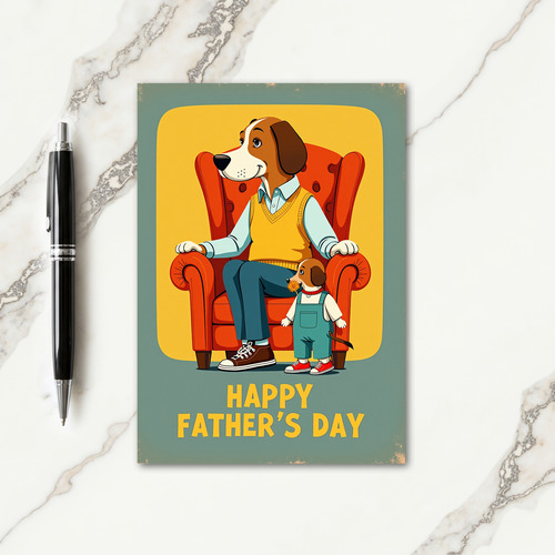 Vintage Canine Fathers Day Card