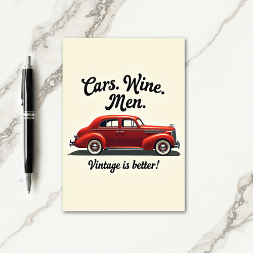 Vintage Car Birthday Card