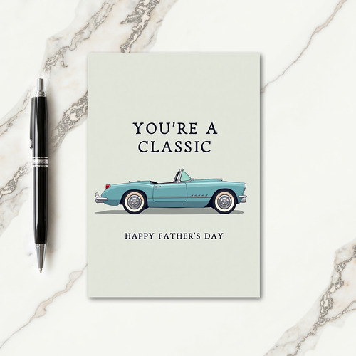 Vintage Car Happy Fathers Day Card