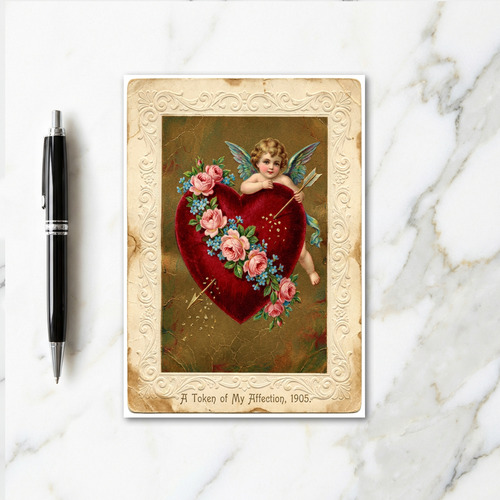 Vintage Cherub Love Arrow Card