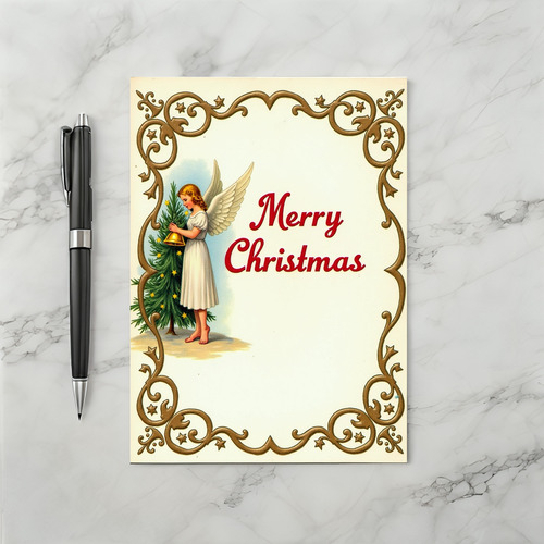 Vintage Christmas Angel Card