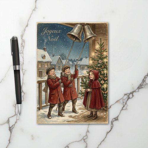Vintage Christmas Bell Ringers Card