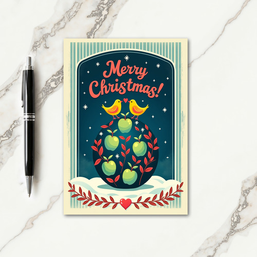 Vintage Christmas Birds Card