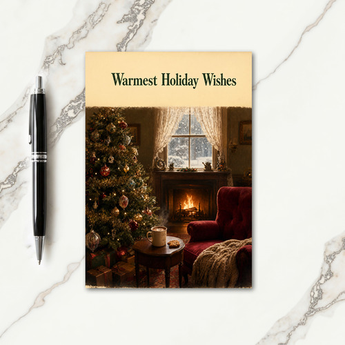 Vintage Christmas Card Greetings Card
