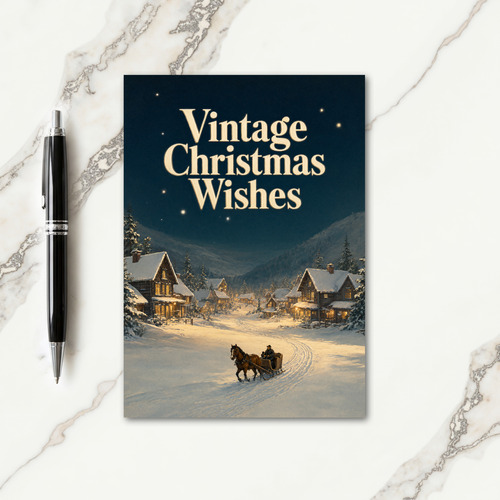 Vintage Christmas Card Messages Card