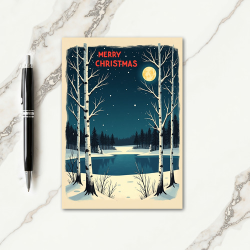 Vintage Christmas Night Card