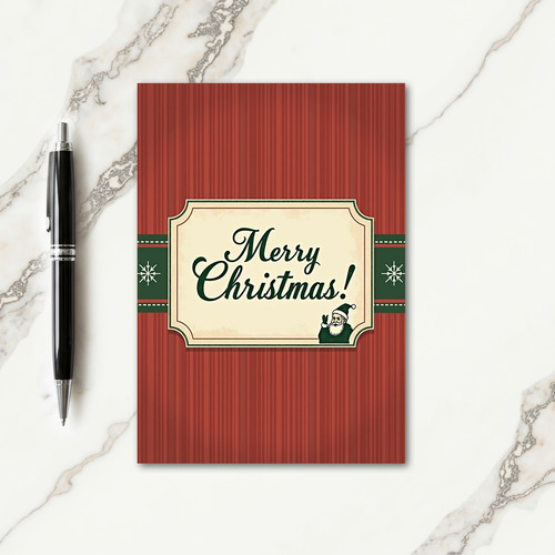 Vintage Christmas Script Card