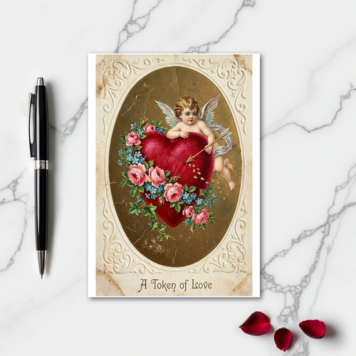 Vintage Cupid Valentine Love Card
