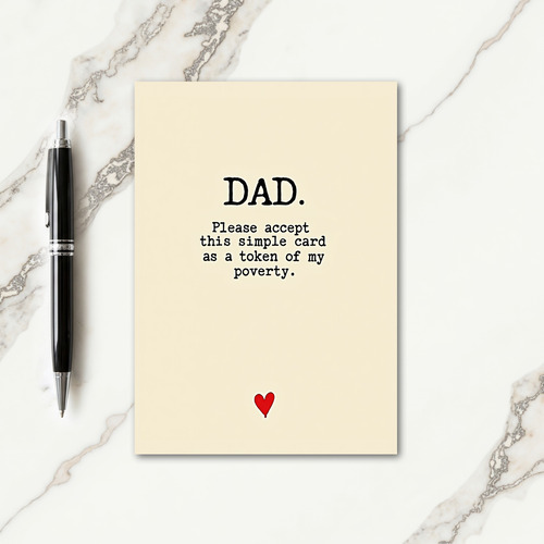 Vintage Dad Poverty Plea Card