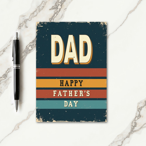 Vintage Dads Day Block Card