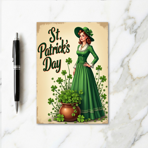 Vintage Emerald St Patricks Day Card