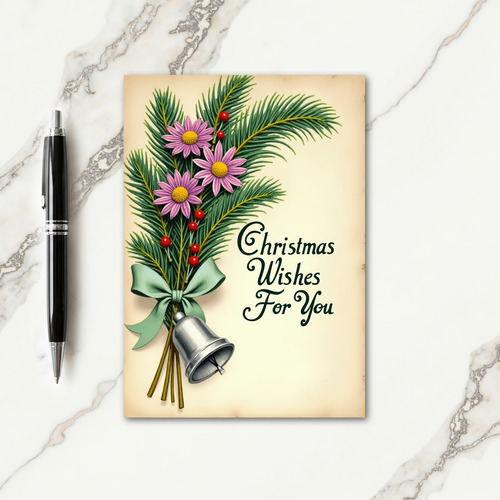 Vintage Evergreen Christmas Card