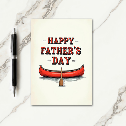 Vintage Fathers Day Canoe Card