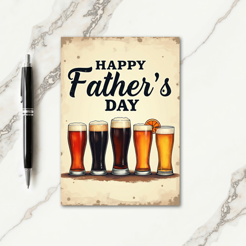 Vintage Fathers Day Drinks Card
