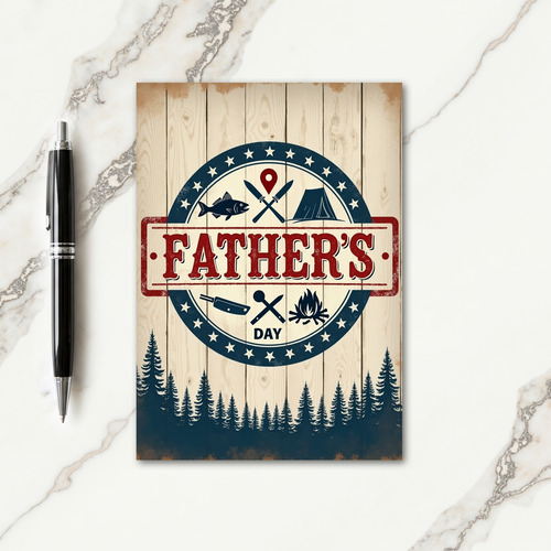 Vintage Fathers Day Emblem Card