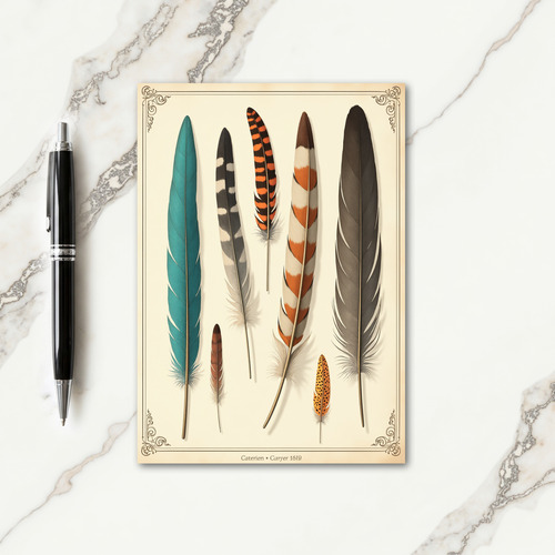 Vintage Fathers Day Feather Card