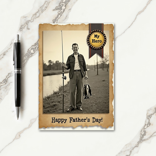 Vintage Fathers Day Fishing Card