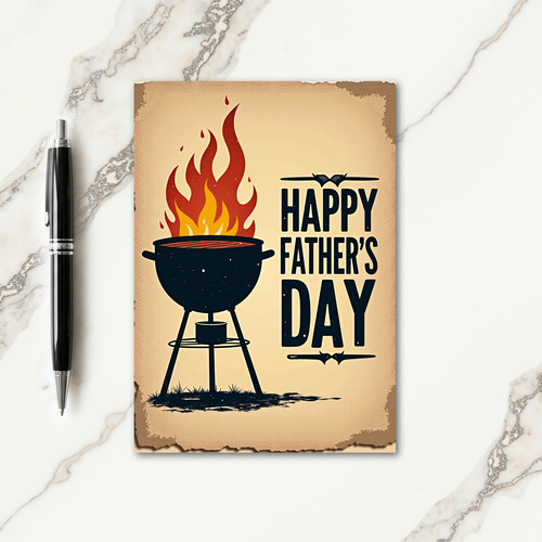 Vintage Fathers Day Flame Card