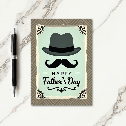 Vintage Fathers Day Hat Card