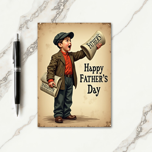 Vintage Fathers Day Newsboy Card
