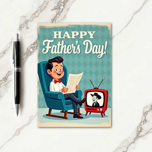 Vintage Fathers Day Scene Card