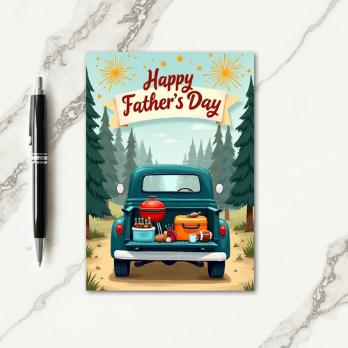 Vintage Fathers Day Truck Card