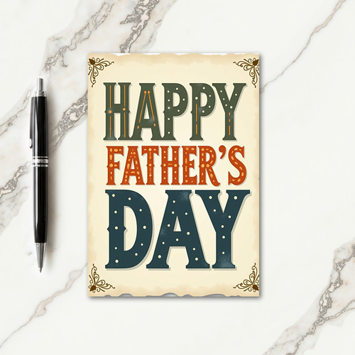 Vintage Fathers Day Words Card