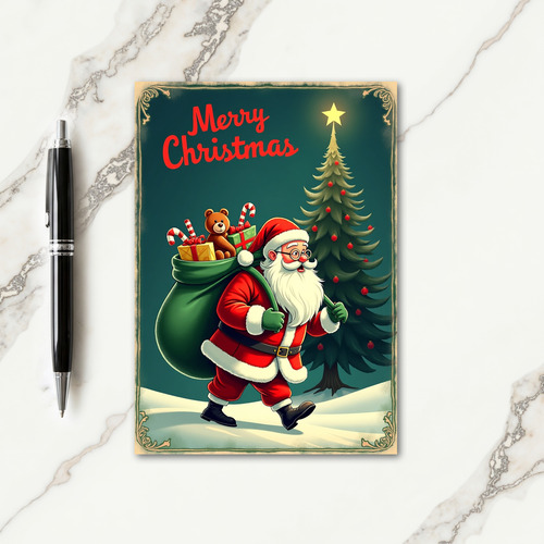 Vintage Festive Art Card